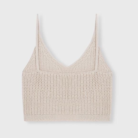 Cordera Cropped Ecotec Cotton Sweater Tank Top White One Size NWT - Picture 3 of 14